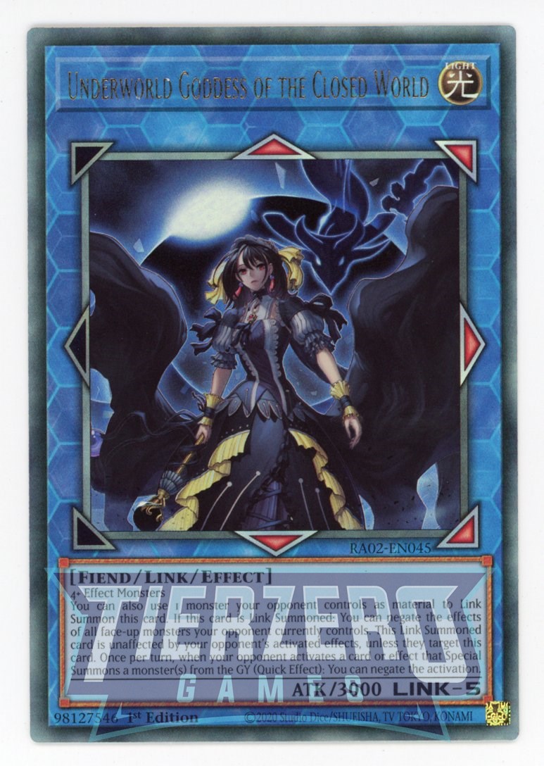 RA02-EN045 - Underworld Goddess of the Closed World - Ultimate Rare - - Rarity Collection 2