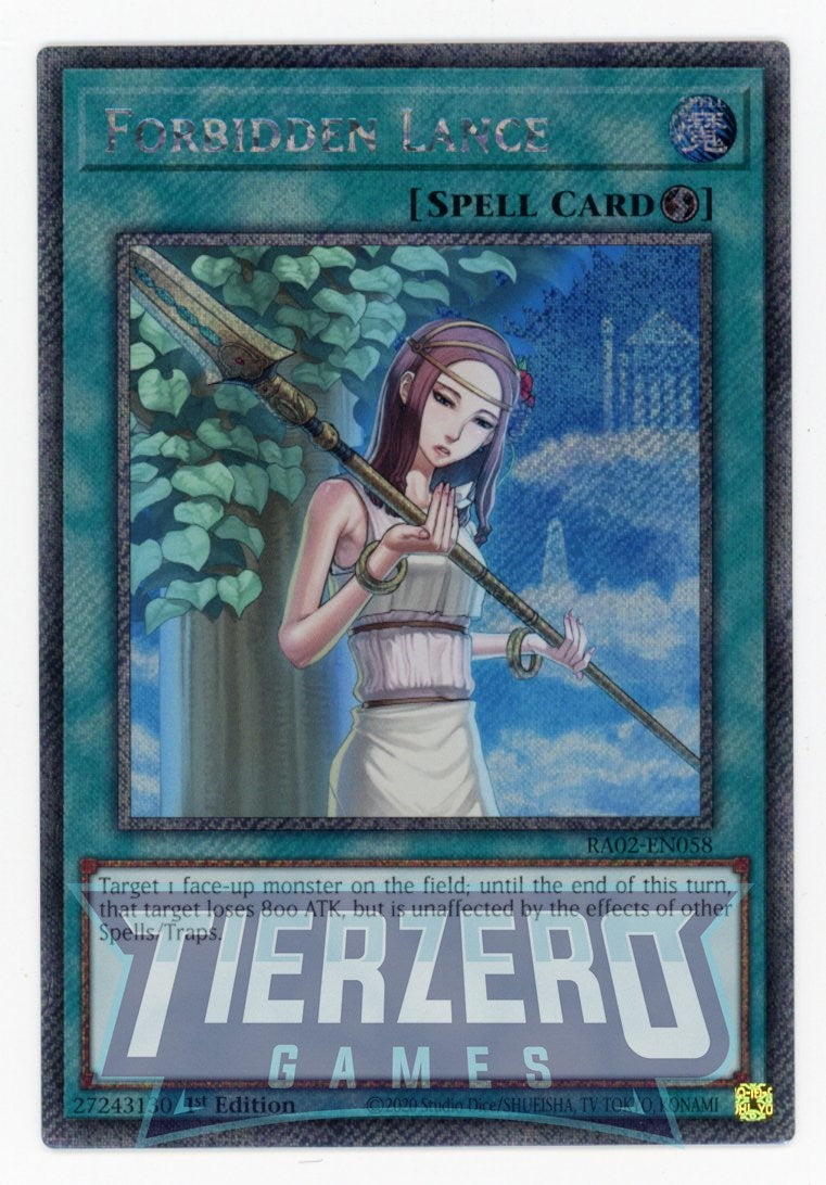 RA02-EN058 - Forbidden Lance - Platinum Secret Rare - - Rarity Collection 2