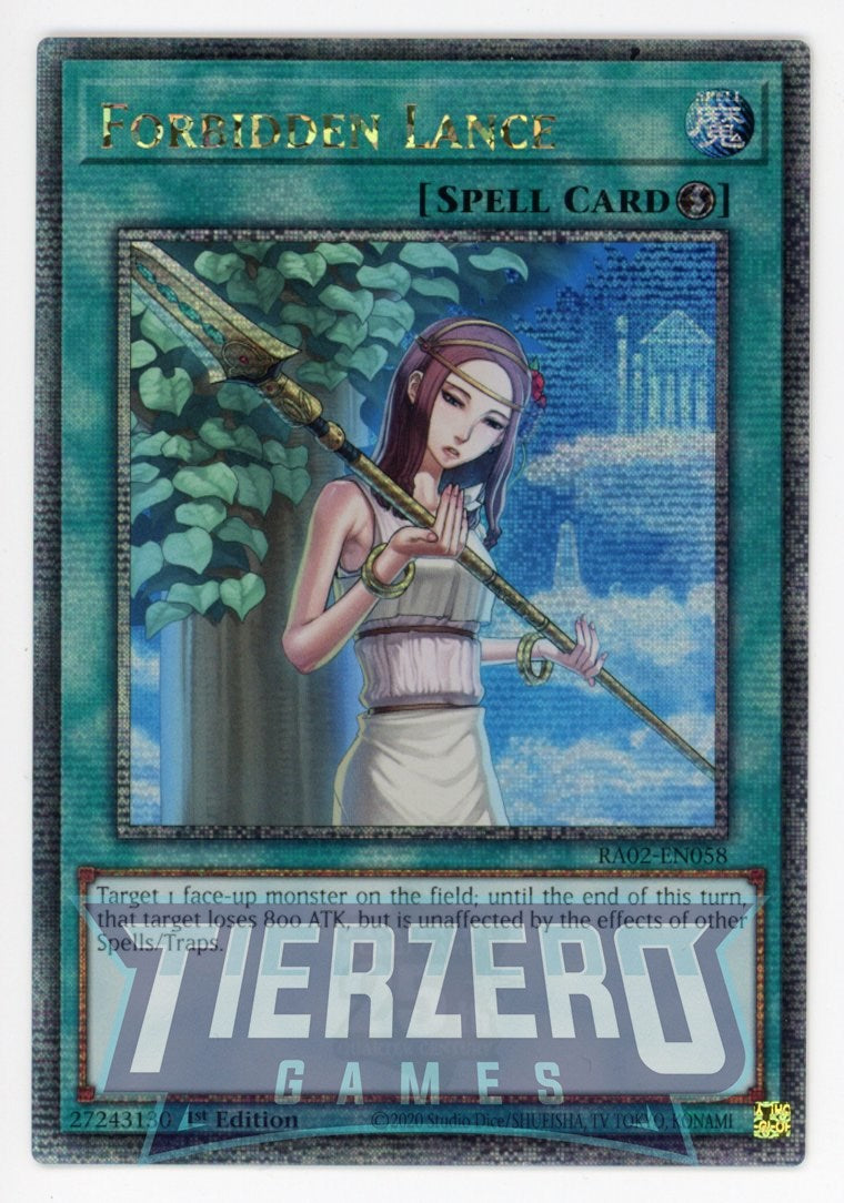 RA02-EN058 - Forbidden Lance - Quarter Century Secret Rare - - Rarity Collection 2