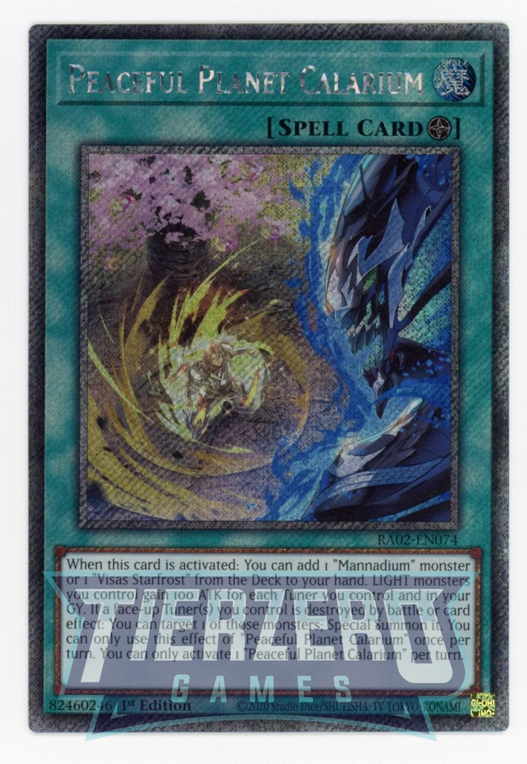 RA02-EN074 - Peaceful Planet Calarium - Platinum Secret Rare - - Rarity Collection 2