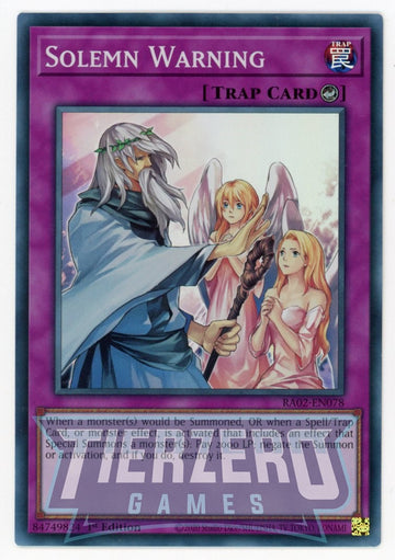 RA02-EN078 - Solemn Warning - Super Rare - 25th Anniversary Rarity Collection II