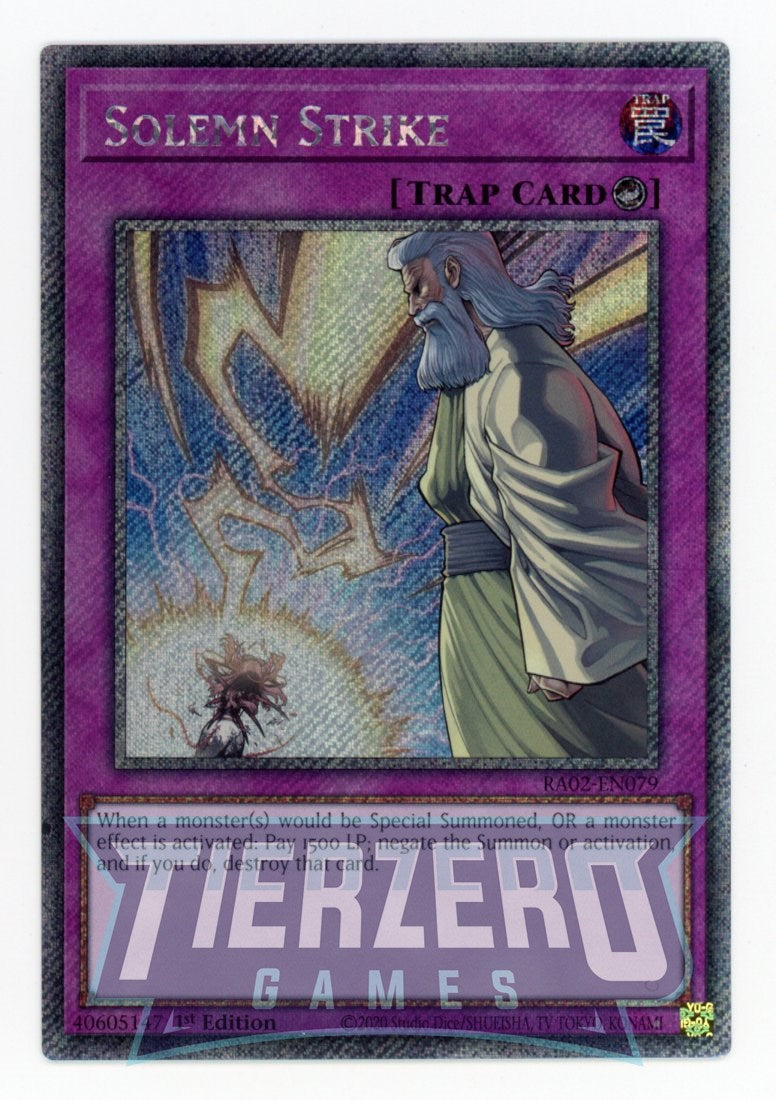 RA02-EN079 - Solemn Strike - Platinum Secret Rare - - Rarity Collection 2