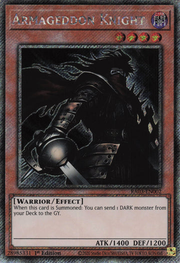 RA03-EN002 - Armageddon Knight - Platinum Secret Rare - Quarter Century Bonanza
