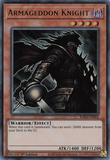 RA03-EN002 - Armageddon Knight - Ultra Rare - Quarter Century Bonanza