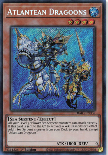 RA03-EN006 - Atlantean Dragoons - Secret Rare - Quarter Century Bonanza