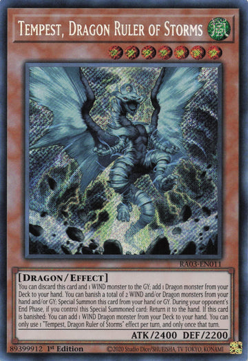 RA03-EN011 - Tempest, Dragon Ruler of Storms - Secret Rare - Quarter Century Bonanza