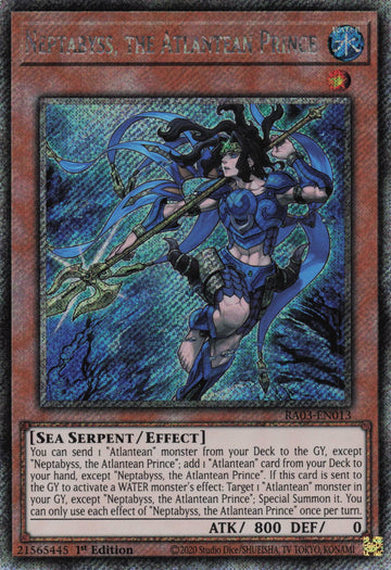 RA03-EN013 - Neptabyss, the Atlantean Prince - Platinum Secret Rare - Quarter Century Bonanza