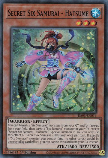 RA03-EN016 - Secret Six Samurai - Hatsume - Super Rare - Quarter Century Bonanza
