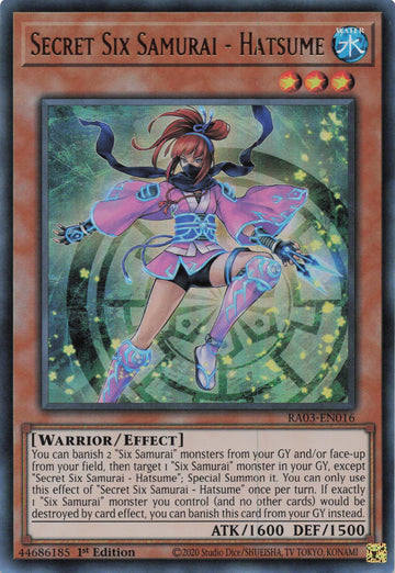 RA03-EN016 - Secret Six Samurai - Hatsume (UR) - Ultra Rare - Quarter Century Bonanza