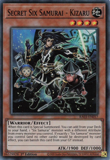 RA03-EN017 - Secret Six Samurai - Kizaru - Super Rare - Quarter Century Bonanza