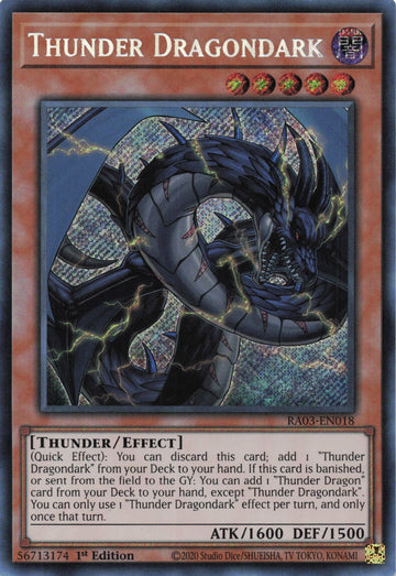 RA03-EN018 - Thunder Dragondark - Secret Rare - Quarter Century Bonanza