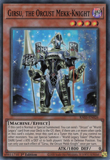 RA03-EN026 - Girsu, the Orcust Mekk-Knight - Super Rare - Quarter Century Bonanza