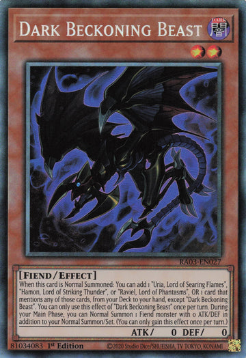 RA03-EN027 - Dark Beckoning Beast - Collector's Rare - Quarter Century Bonanza