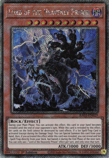 RA03-EN029 - Lord of the Heavenly Prison - Quarter Century Secret Rare - Quarter Century Bonanza