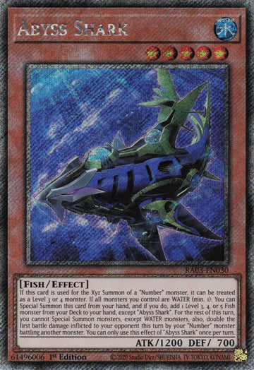 RA03-EN030 - Abyss Shark - Platinum Secret Rare - Quarter Century Bonanza