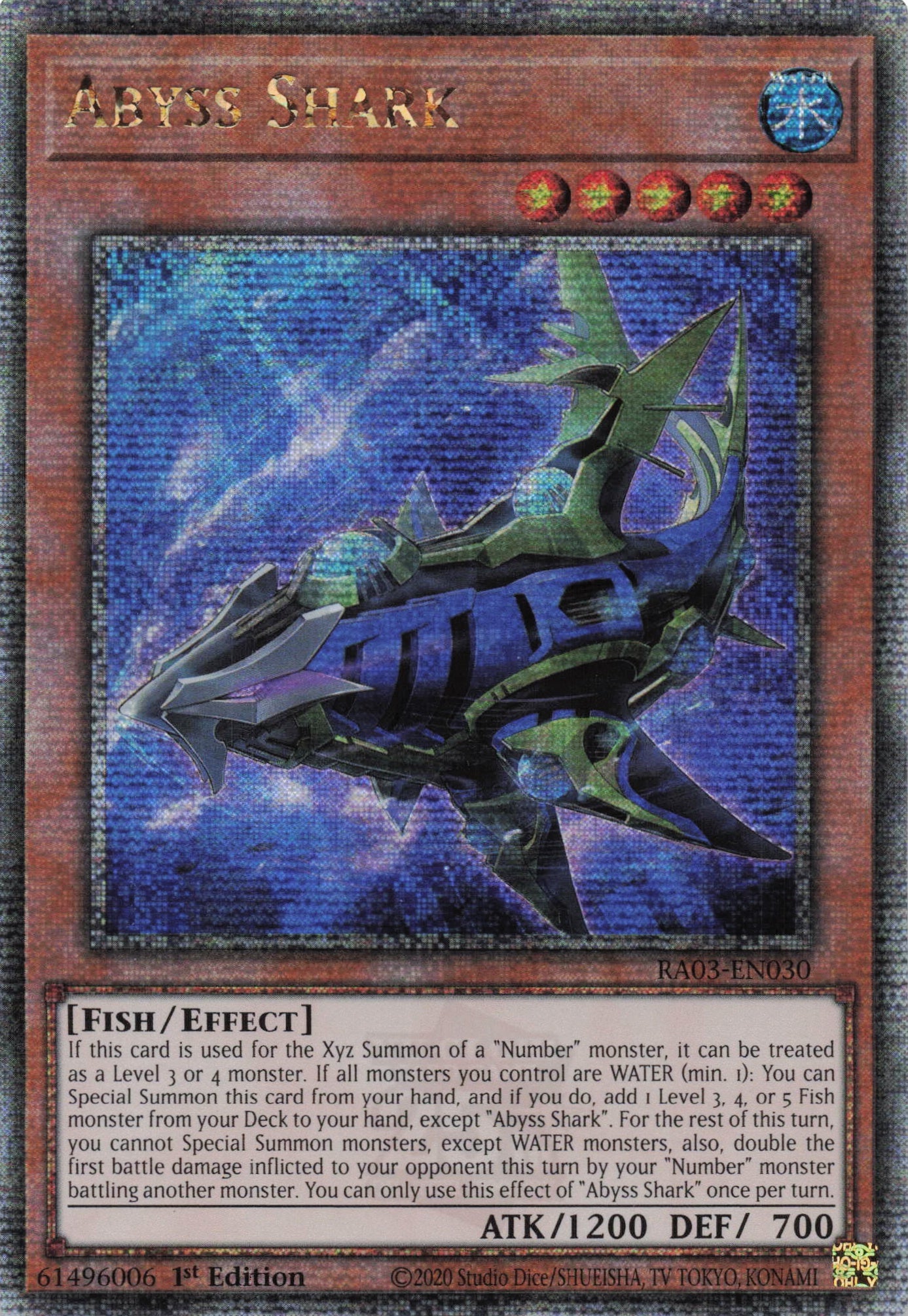 Abyss Shark RA03-EN030  - - Quarter Century Secret Rare - -