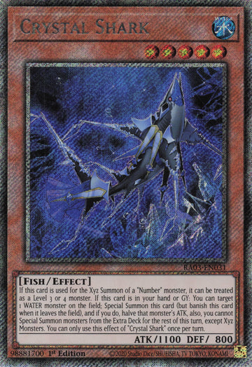 RA03-EN031 - Crystal Shark - Platinum Secret Rare - Quarter Century Bonanza