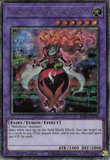 RA03-EN034 - Schuberta the Melodious Maestra - Platinum Secret Rare - Quarter Century Bonanza