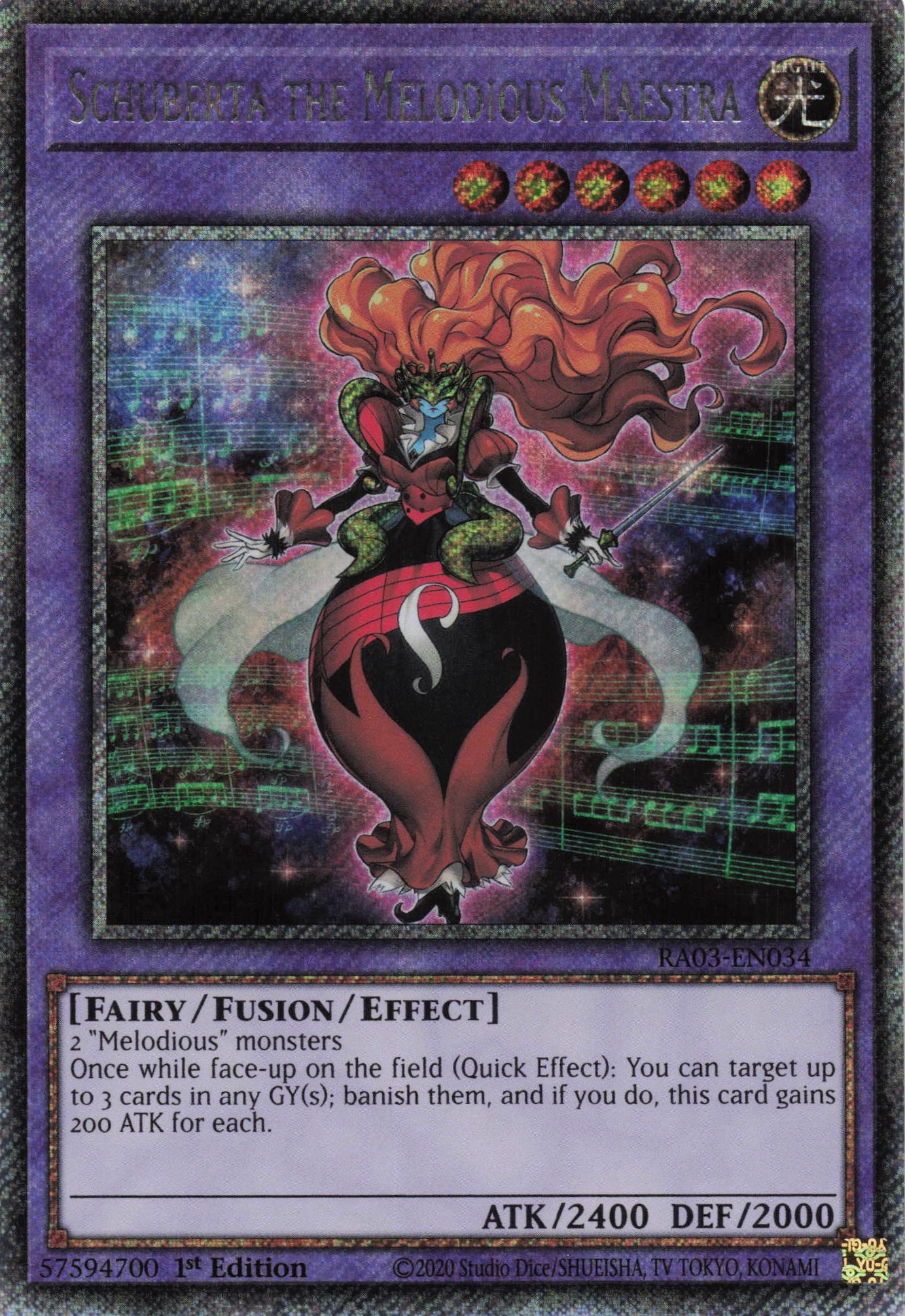 Schuberta the Melodious Maestra RA03-EN034 - Quarter Century Secret Rare - AMERICAN PRINT