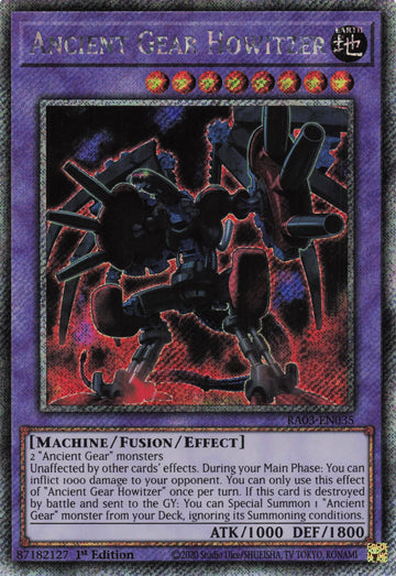 RA03-EN035 - Ancient Gear Howitzer - Platinum Secret Rare - Quarter Century Bonanza