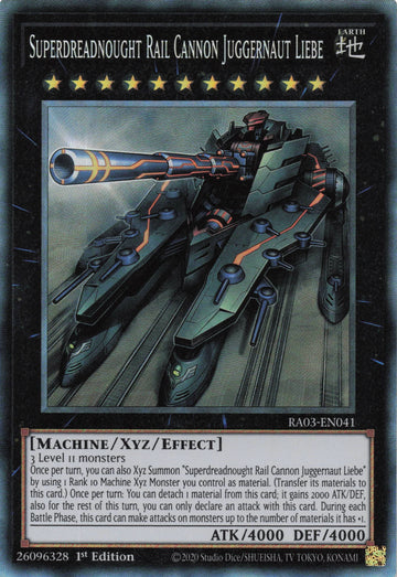 RA03-EN041 - Superdreadnought Rail Cannon Juggernaut Liebe - Collector's Rare - Quarter Century Bonanza