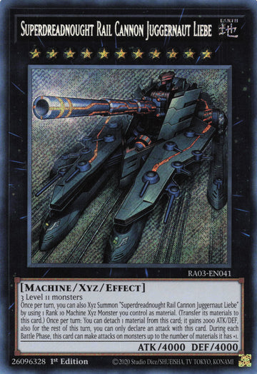 RA03-EN041 - Superdreadnought Rail Cannon Juggernaut Liebe - Secret Rare - Quarter Century Bonanza