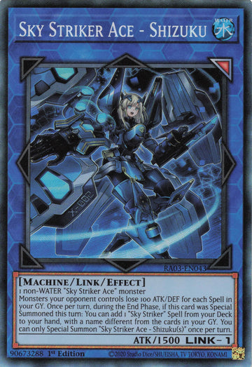 RA03-EN043 - Sky Striker Ace - Shizuku (PCR) - Collector's Rare - Quarter Century Bonanza