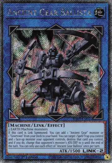 RA03-EN046 - Ancient Gear Ballista - Quarter Century Secret Rare - Quarter Century Bonanza