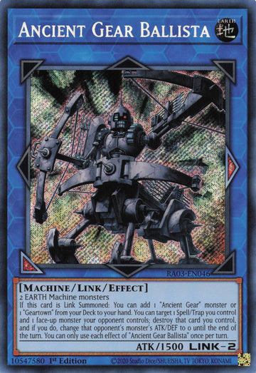 RA03-EN046 - Ancient Gear Ballista - Secret Rare - Quarter Century Bonanza