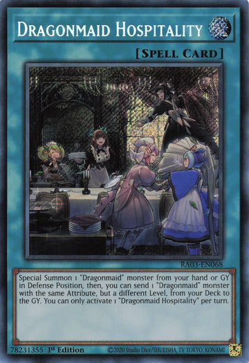 RA03-EN068 - Dragonmaid Hospitality - Secret Rare - Quarter Century Bonanza