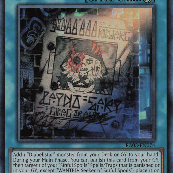 wanted yugioh cards WANTED: Seeker of Sinful Spoils RA03-EN074