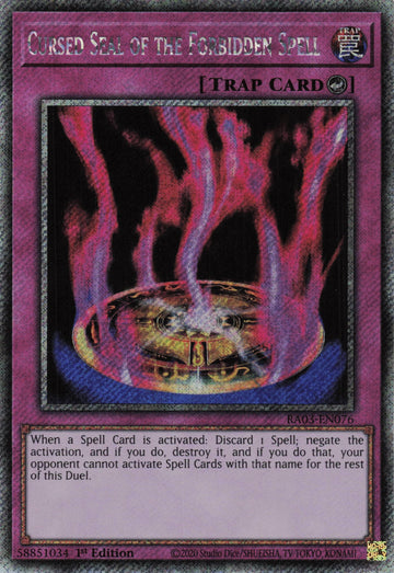 RA03-EN076 - Cursed Seal of the Forbidden Spell - Quarter Century Secret Rare - Quarter Century Bonanza