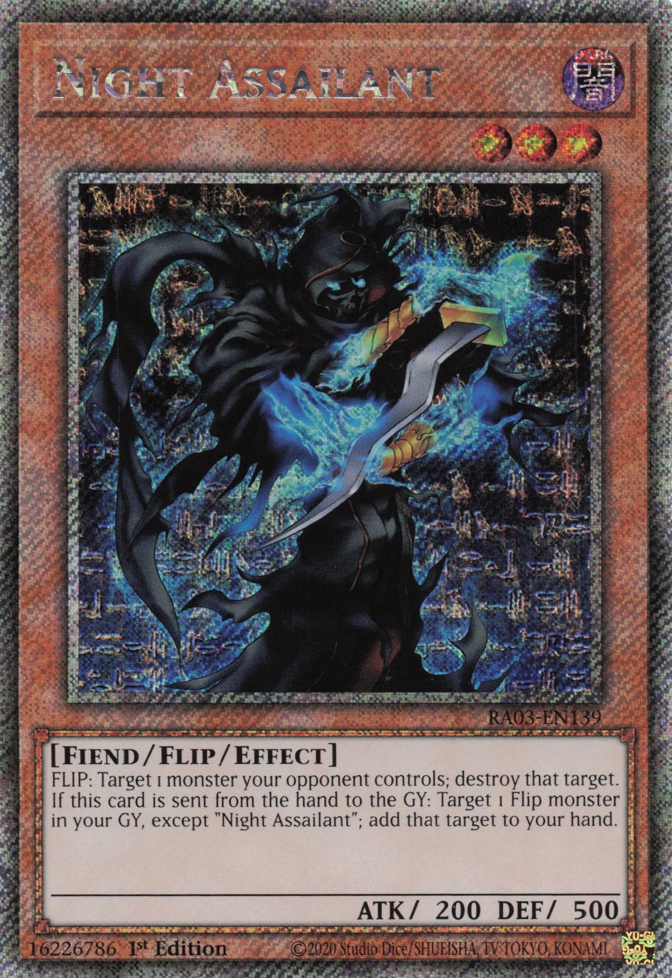 Night Assailant RA03-EN139 - Platinum Secret Rare -