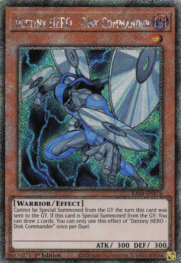 RA03-EN176 - Destiny HERO - Disk Commander - Quarter Century Secret Rare - Quarter Century Bonanza