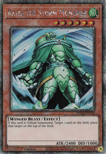 RA03-EN180 - Raiza the Storm Monarch - Platinum Secret Rare - Quarter Century Bonanza