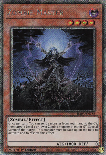 RA03-EN185 - Zombie Master - Platinum Secret Rare - Quarter Century Bonanza