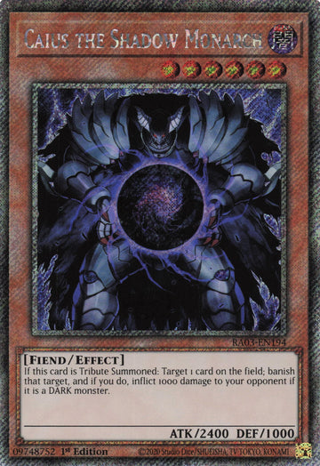 RA03-EN194 - Caius the Shadow Monarch - Quarter Century Secret Rare - Quarter Century Bonanza