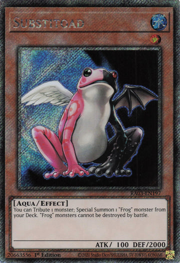RA03-EN197 - Substitoad - Platinum Secret Rare - Quarter Century Bonanza