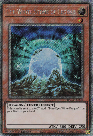 RA03-EN208 - The White Stone of Legend - Platinum Secret Rare - Quarter Century Bonanza