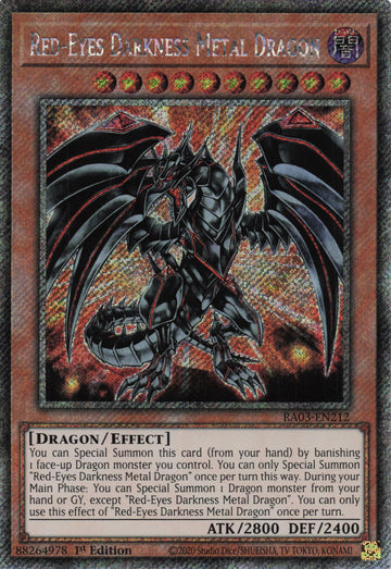 RA03-EN212 - Red-Eyes Darkness Metal Dragon - Platinum Secret Rare - Quarter Century Bonanza