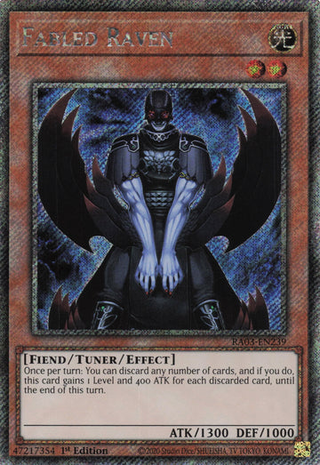 RA03-EN239 - Fabled Raven - Platinum Secret Rare - Quarter Century Bonanza