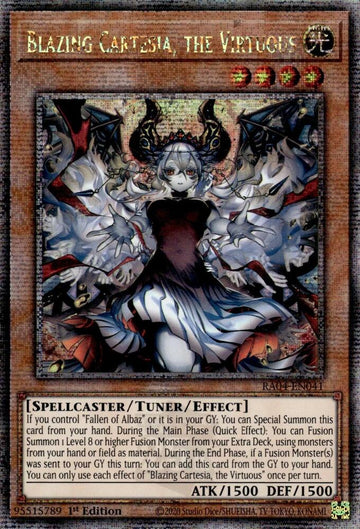 RA04-EN041 - Blazing Cartesia, the Virtuous (New Art) - Quarter Century Secret Rare - Quarter Century Stampede