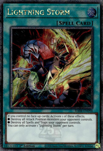 RA04-EN094 - Lightning Storm (New Art) - Quarter Century Secret Rare - Quarter Century Stampede