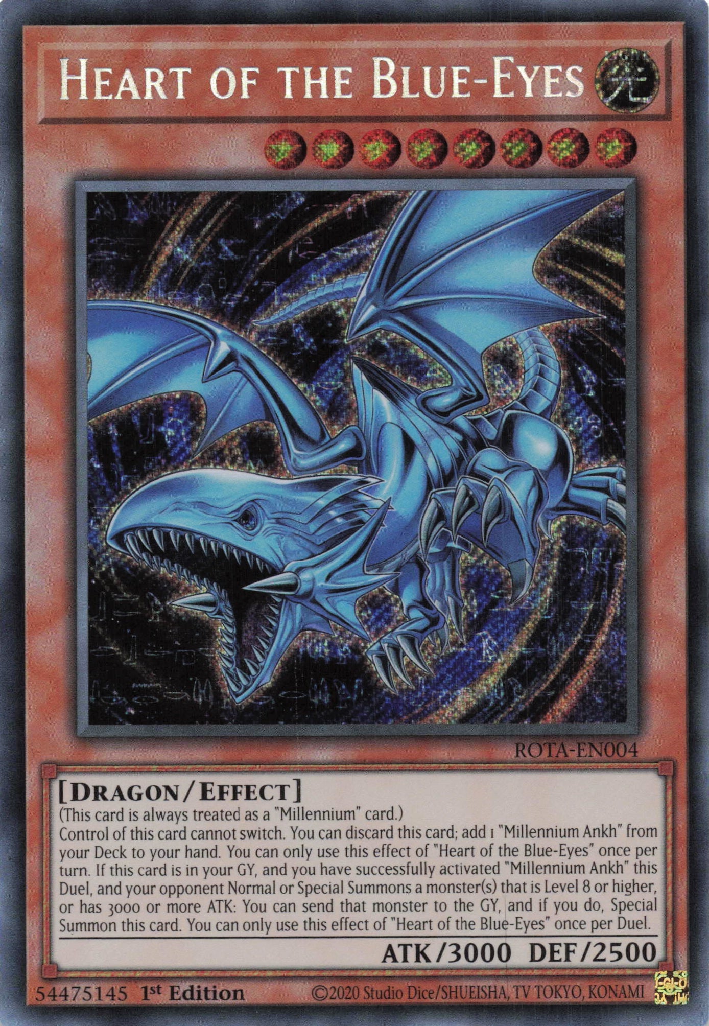 ROTA-EN004 - Heart of the Blue-Eyes - Secret Rare - - Rage of The Abyss