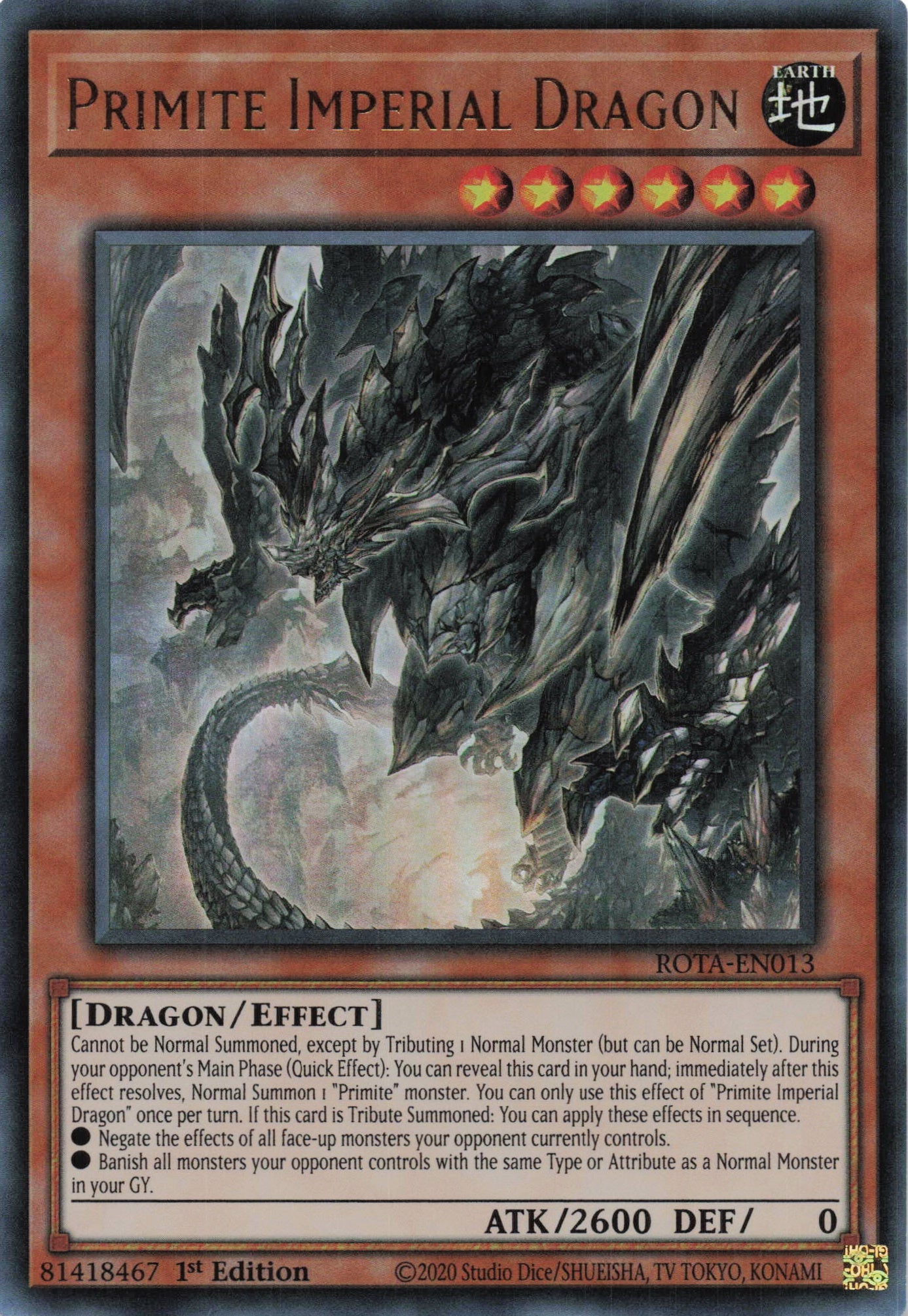 ROTA-EN013 - Primite Imperial Dragon - Ultra Rare - - Rage of The Abyss