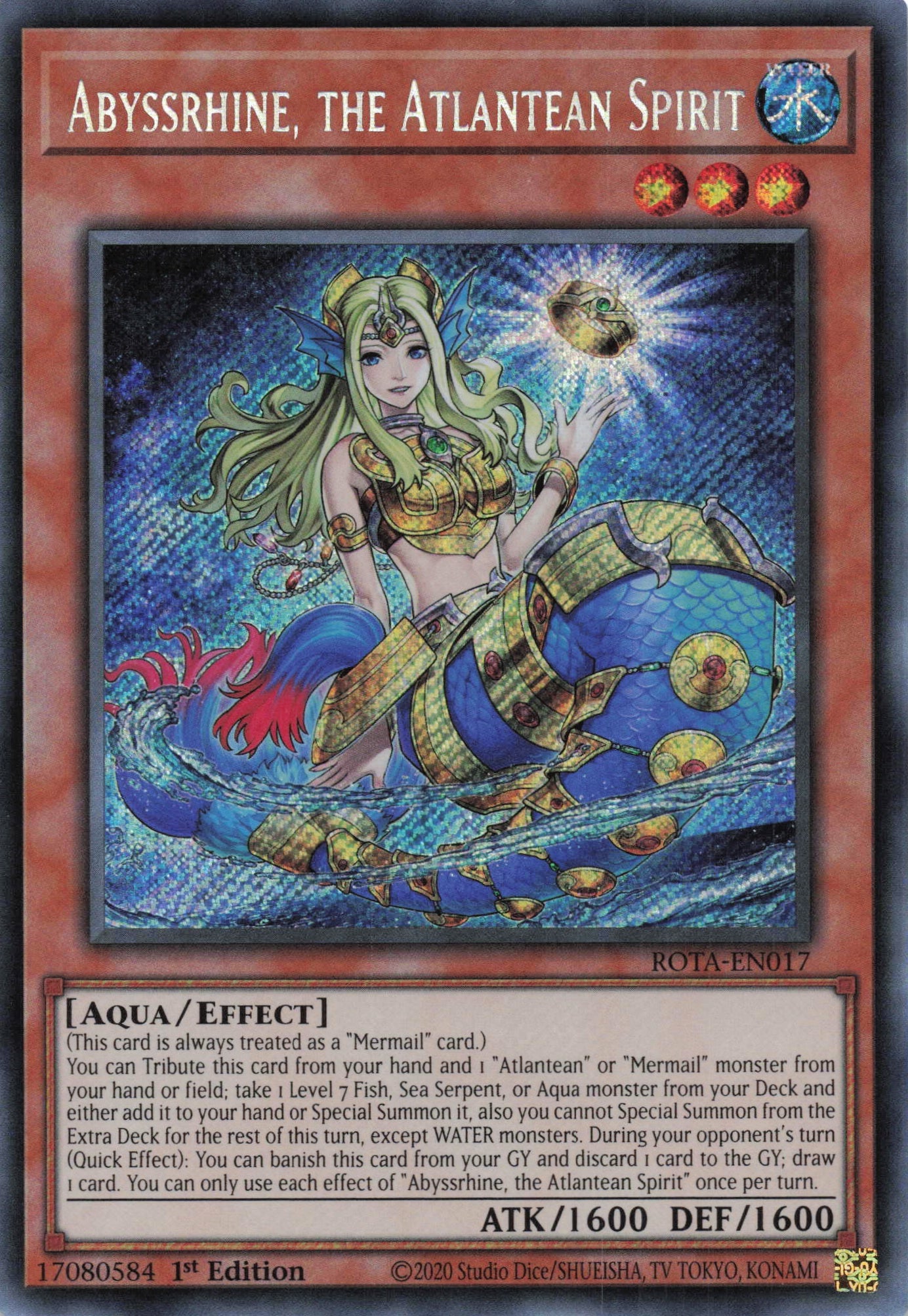 ROTA-EN017 - Abyssrhine, the Atlantean Spirit - Secret Rare - - Rage of The Abyss