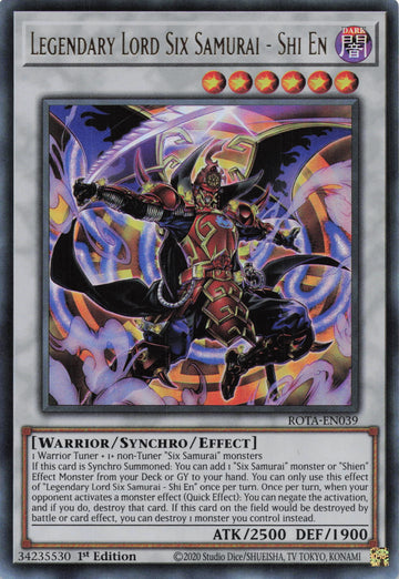 ROTA-EN039 - Legendary Lord Six Samurai - Shi En - Ultra Rare - Rage of the Abyss
