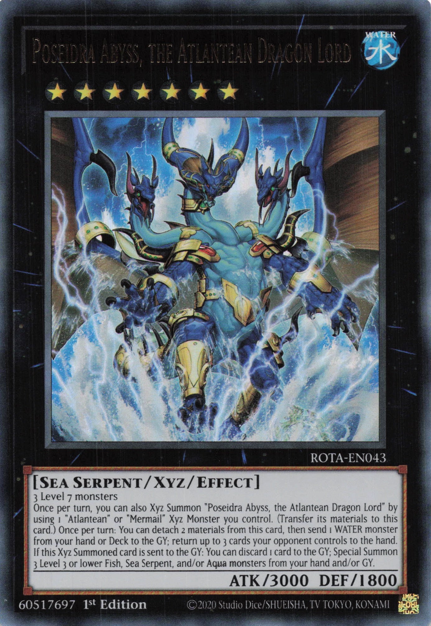 ROTA-EN043 - Poseidra Abyss, the Atlantean Dragon Lord - Ultra Rare - - Rage of The Abyss