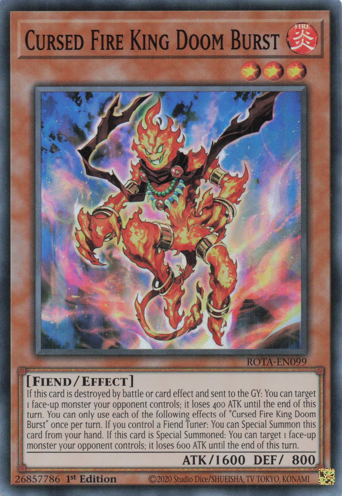 ROTA-EN099 - Cursed Fire King Doom Burst - Super Rare - - Rage of The Abyss