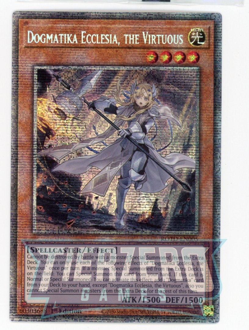 ROTD-EN005 - Dogmatika Ecclesia, the Virtuous - Starlight Rare - Effect Monster - Rise of the Duelist